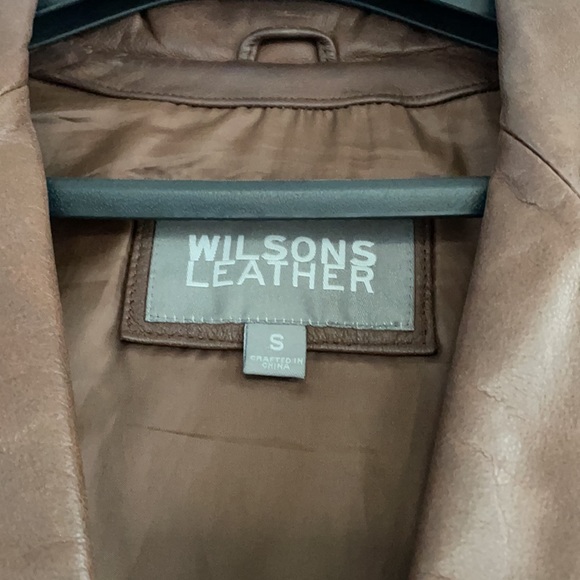 Wilsons Leather jacket with belt in warm brown - Picture 6 of 8
